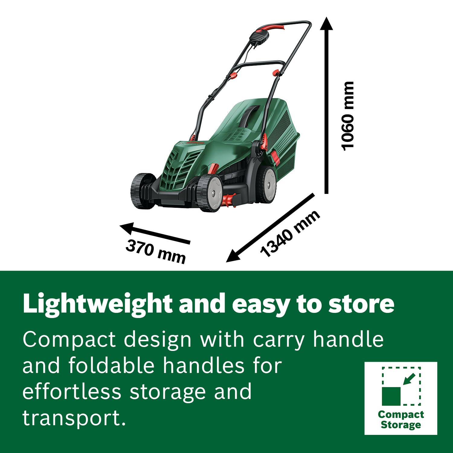 Bosch Corded Lawnmower UniversalRotak 34-410 (230 V, cutting width: 34 cm, 40-litre grass box, with GrassCombs)