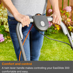 Flymo EasiGlide 300 Hover Collect Lawn Mower - 1700W/1900W Motor, 30cm Cutting Width, 20 Litre Grass Box, Folds Flat, 10m Cable Length, Orange and Grey